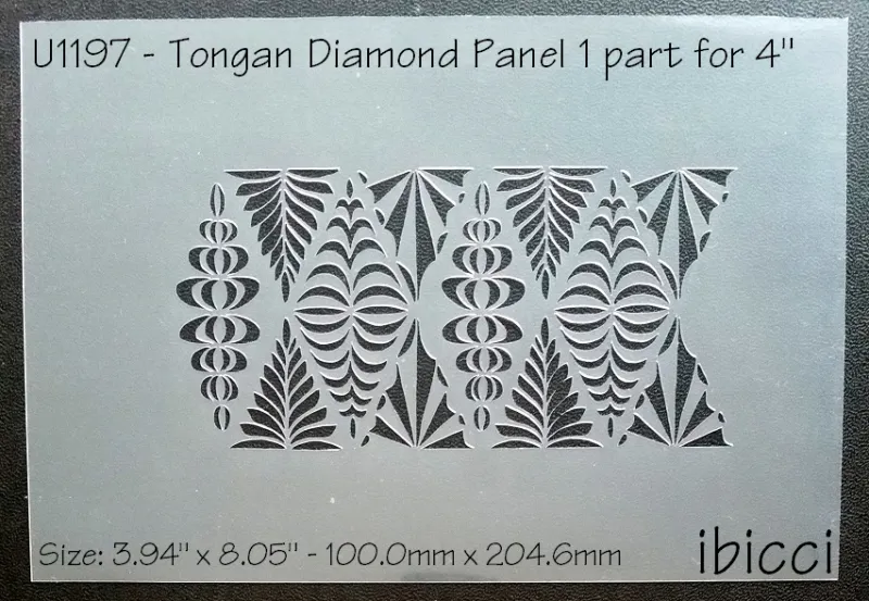 ibicci Tongan Diamond Panel stencil - 4" Pattern Only