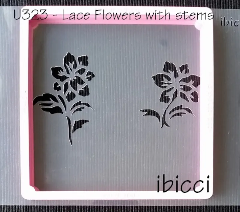 ibicci lace stemmed flowers stencil for 3" cookies