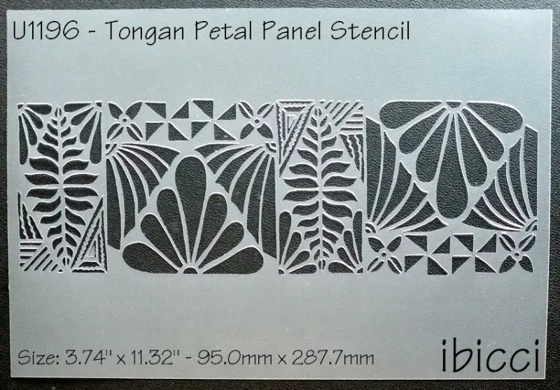 ibicci Tongan Petal Panel Stencil - 4"
