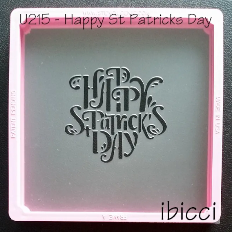 Happy St Patricks Day stencil - design shown to fit 3" cookie