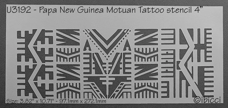 ibicci Papua New Guinea Motuan Tattoo stencil to fit 4"