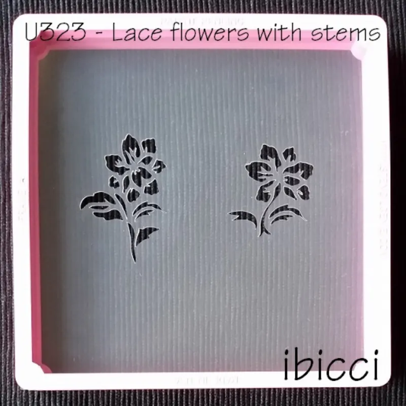 ibicci lace stemmed flowers stencil for 2.5" cookies
