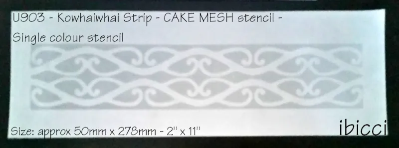 ibicci Maori Kowhaiwhai Patiki Cake Mesh Stencil for single colour