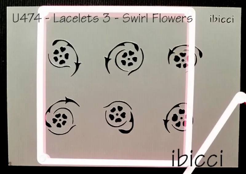 ibicci Lacelets #3 - Swirl Flowers stencil