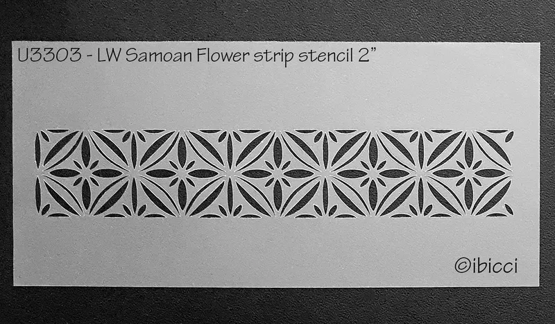 ibicci LW Samoan Flower strip stencil 2”