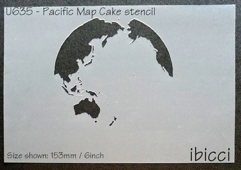 Pacific Map stencil for cakes