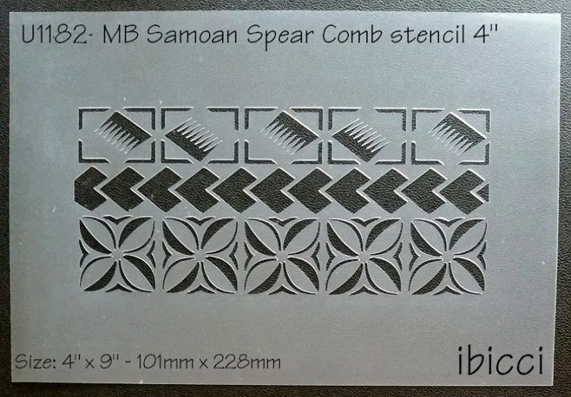 ibicci MB Samoan Spear Comb stencil  - 4"
