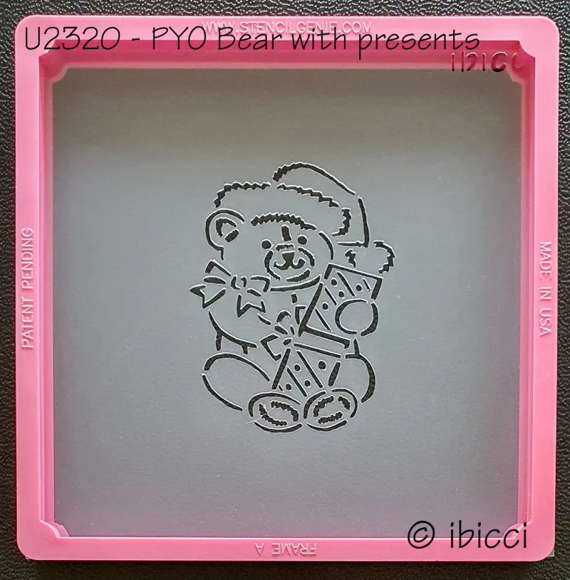 ibicci PYO Christmas Bear with presents stencil