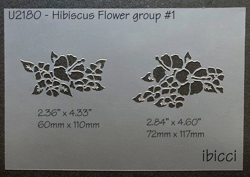 ibicci Hibiscus Small Flower Group - Larger group stencil