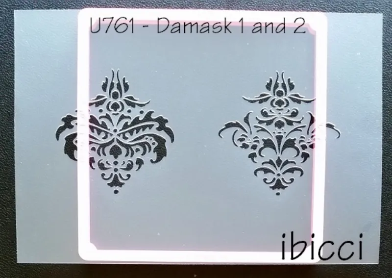 ibicci Damask Cookie Stencil - Design 1 and 2 Singles