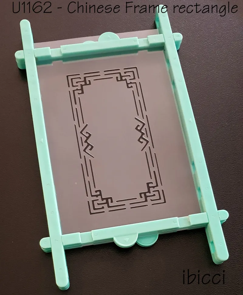 ibicci Chinese rectangle line frame stencil shown in Portrait mode