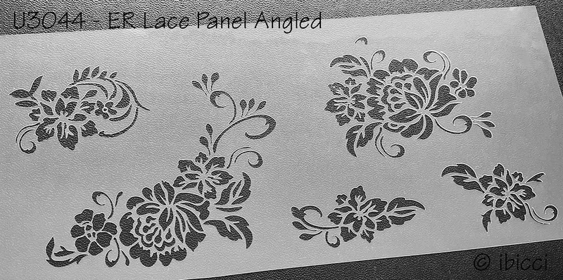ibicci ER Lace Panel Long stencil Angled view