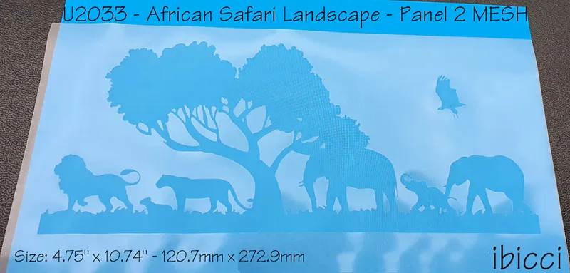 ibicci African Landscape Panel Cake stencil #2