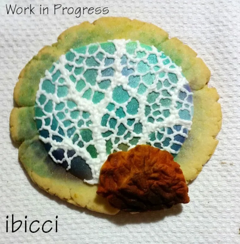 ibicci cookie using the Coral Background stencil (WIP)