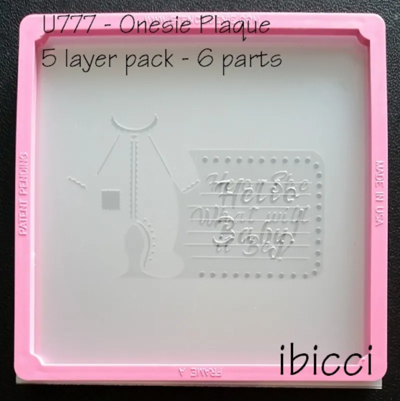 ibicci Onesie Announcement stencil - 5 Layer/6 part stencil pack