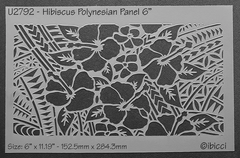 ibicci Hibiscus Polynesian Panel 6" stencil