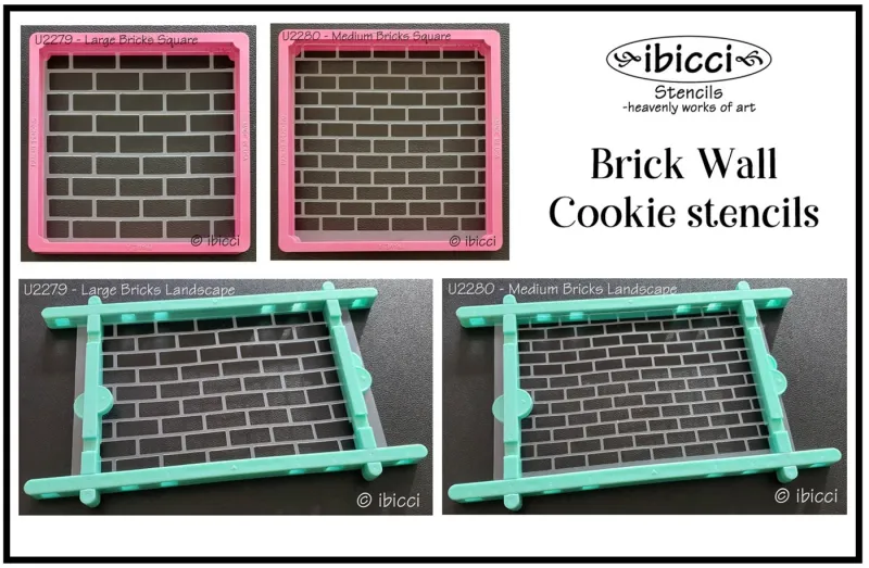 ibicci Brick Wall cookie stencils