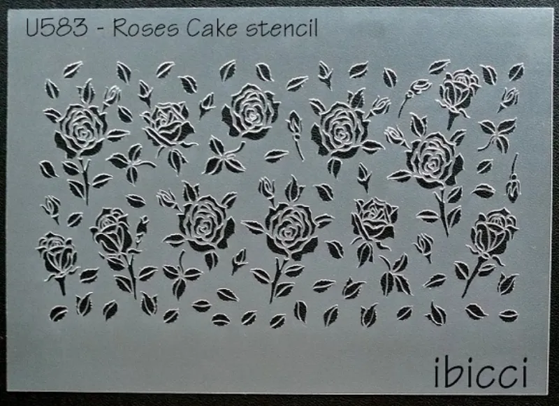 ibicci Rose & Leaves Cake stencil - 1 part (others to follow)