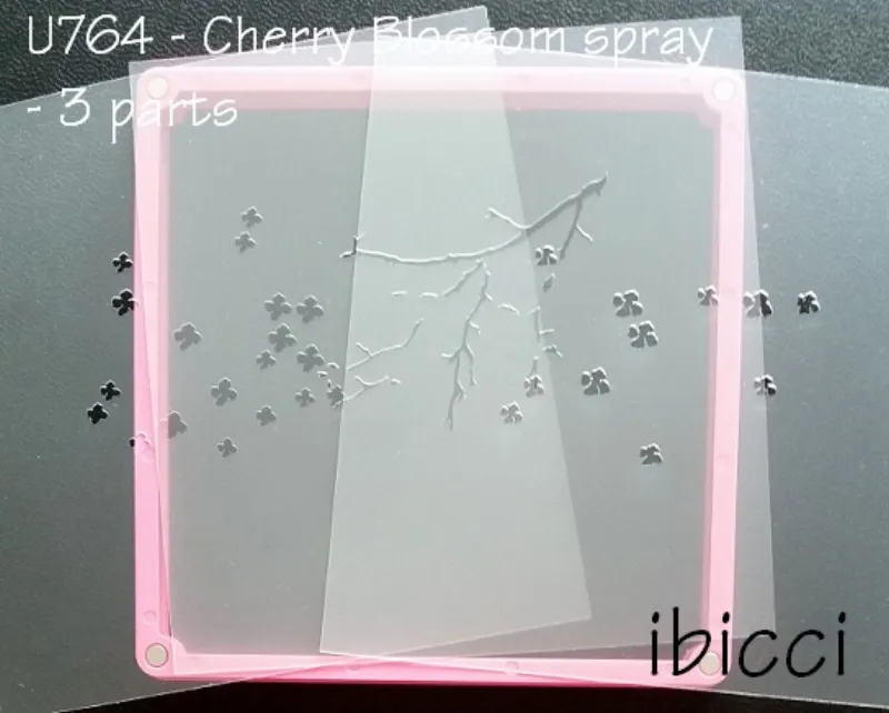 Cherry Blossom Spray stencil - Cookie 3 parts shown