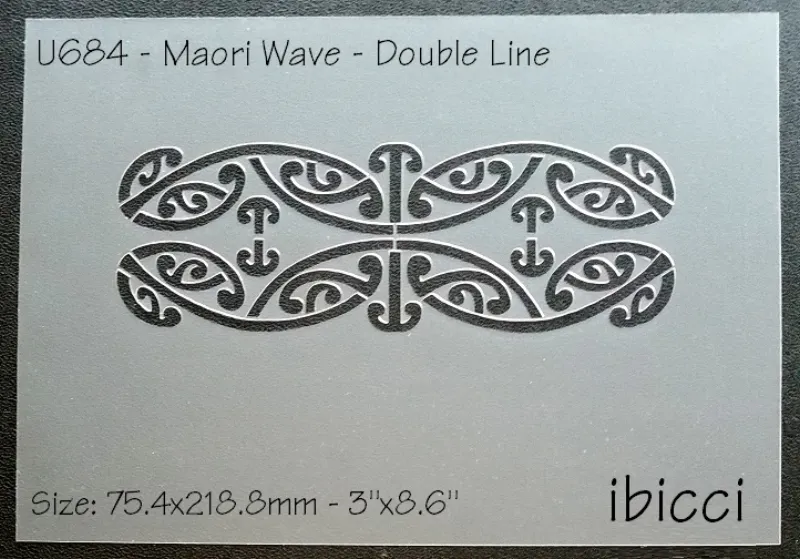 ibicci Maori Wave Double Line Cake stencil