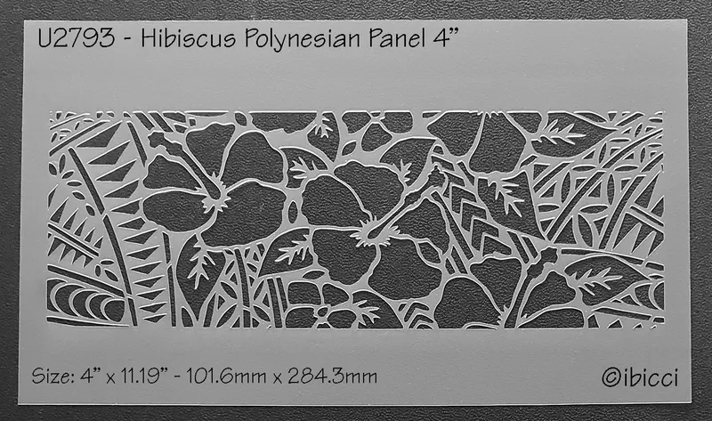 ibicci Hibiscus Polynesian Panel 4" stencil