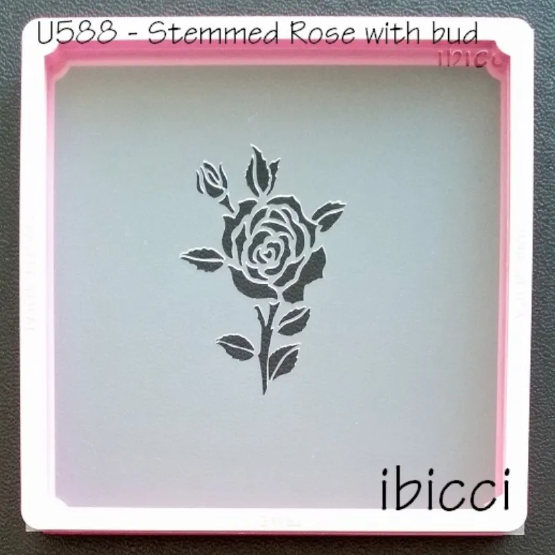 ibicci Single Stem Rose stencil - 1 part