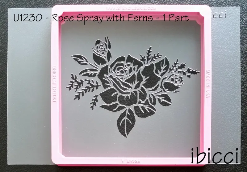ibicci Rose Spray with Ferns - 1 Part