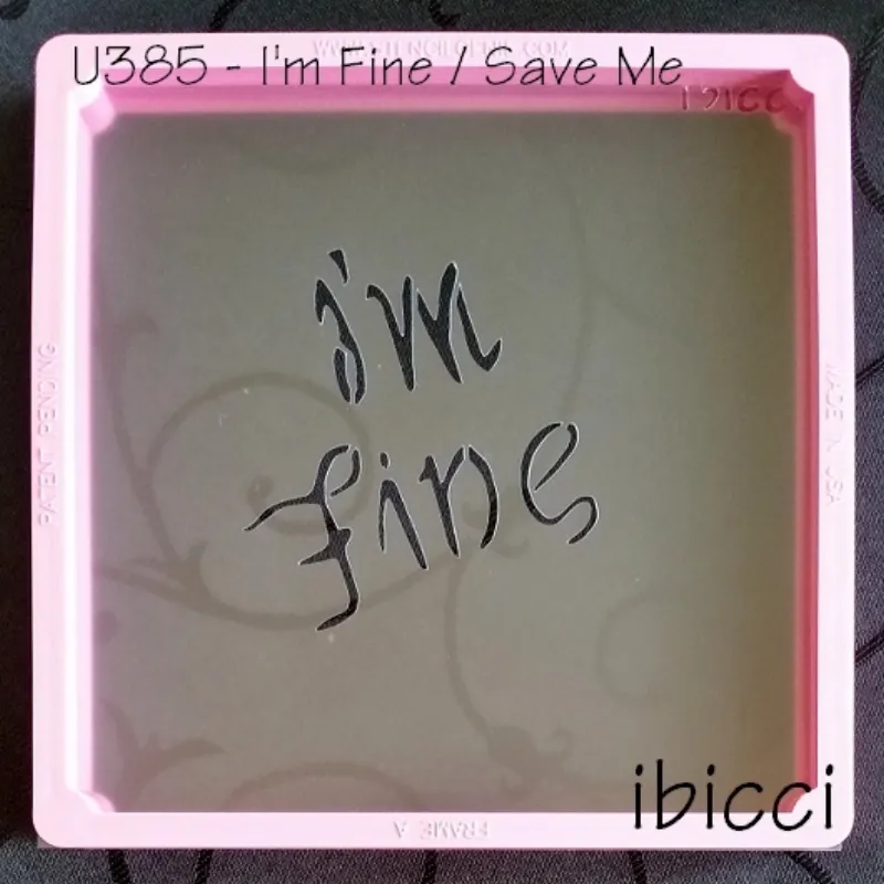 ibicci I'm Fine / Save Me Ambigram stencil - first side