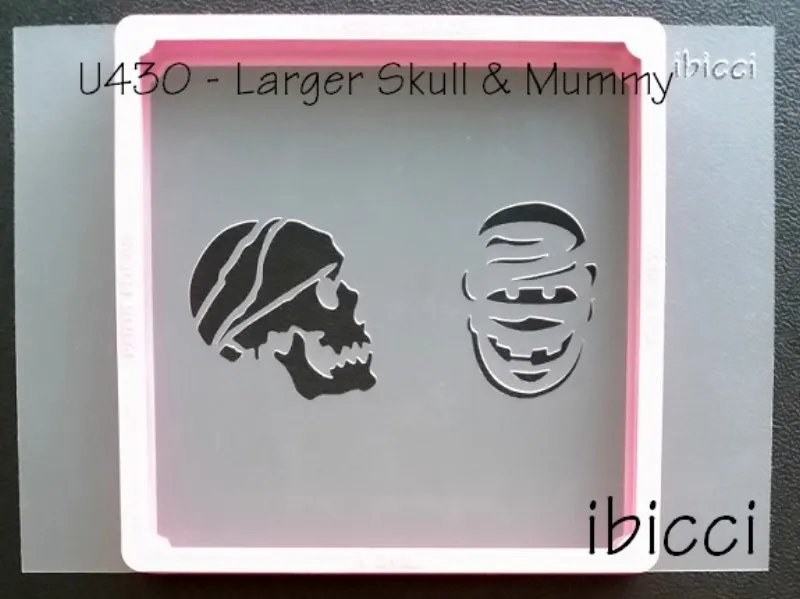Skull and Mummy stencil for larger sizes