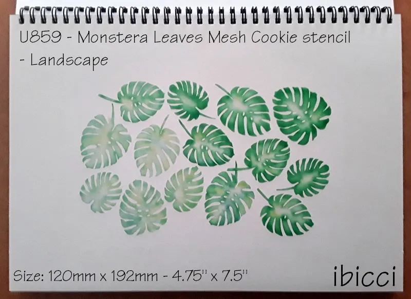 ibicci Monstera Leaves Landscape Cookie Mesh Stencil
