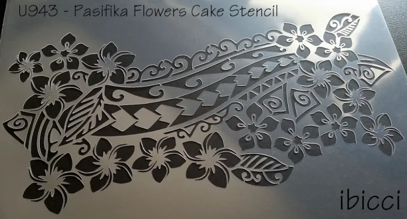 ibicci Pasifika Flowers Cake stencil
