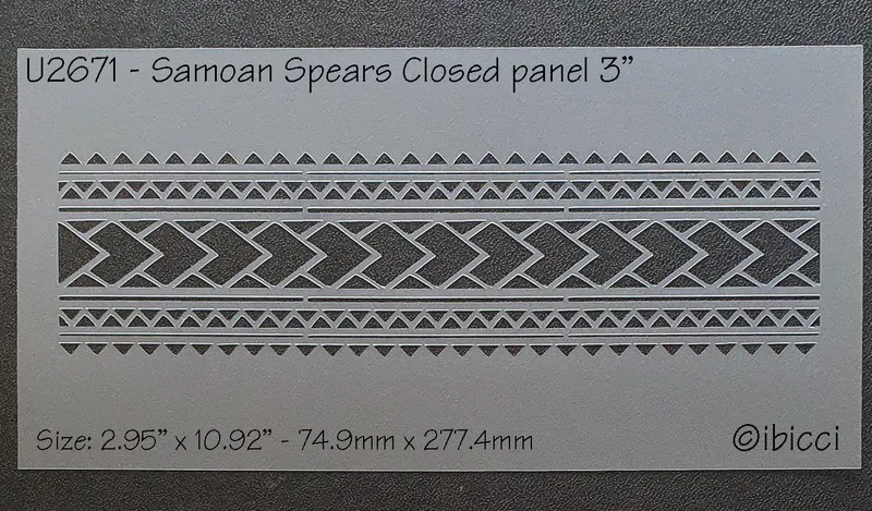 ibicci Samoan Spears Closed panel stencil 3"