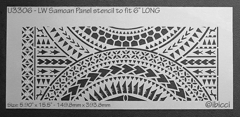ibicci LW Samoan Panel stencil 5.9"x15.50" Long