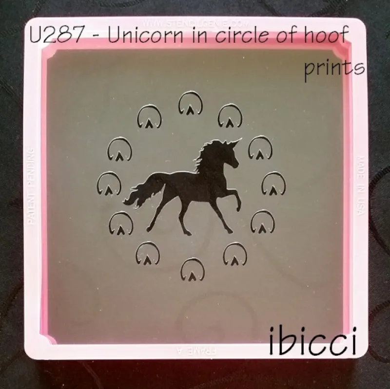 ibicci Unicorn in Hoof Print Circle stencil