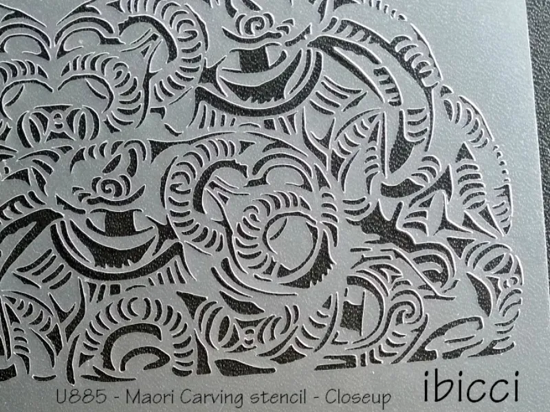 ibicci Maori Carving stencil - Closeup