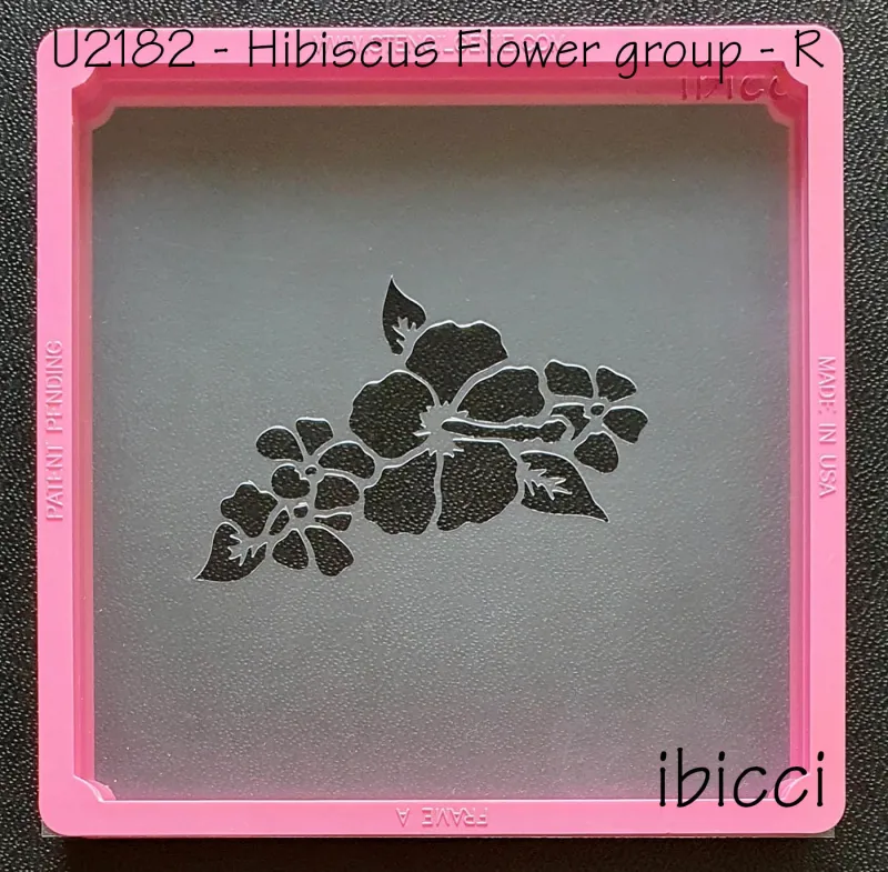 ibicci Hibiscus Small Flower Cookie stencil U2182 Left
