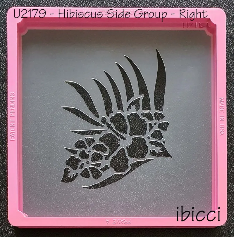ibicci Hibiscus Flower Side Group Cookie stencil - Right