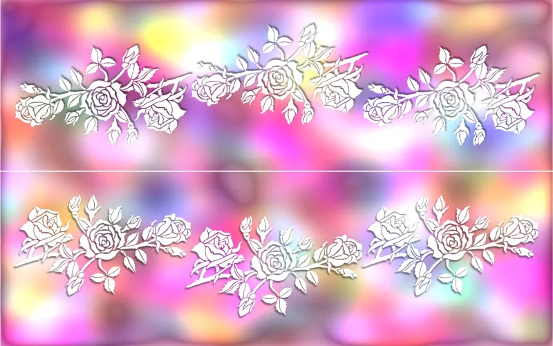 DPROSESPRAY - White Rose sprays on a tinted rainbow background Digital Print