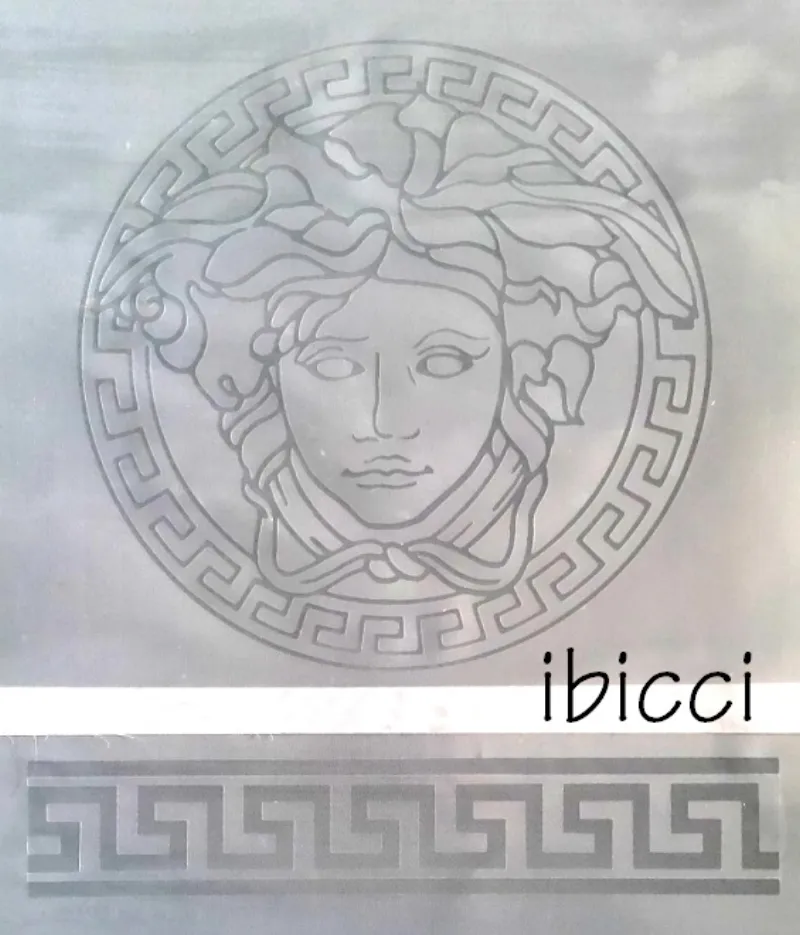 ibicci Versace Medusa Mesh stencil and Greek Key border stencils