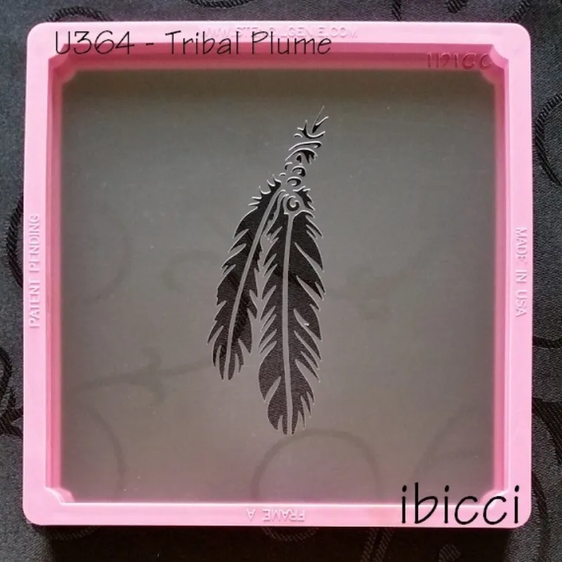 ibicci Tribal Feather / Plume stencil
