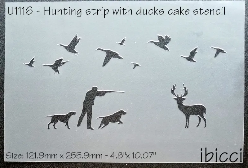 ibicci Hunting with Ducks Cake stencil