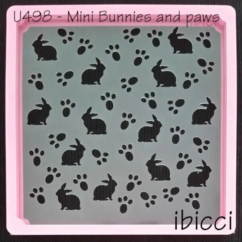 ibicci Easter mini bunnies and paw prints stencil