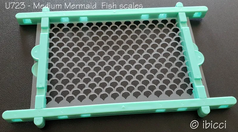 ibicci Mermaid or Fishscale stencil - Medium Landscape