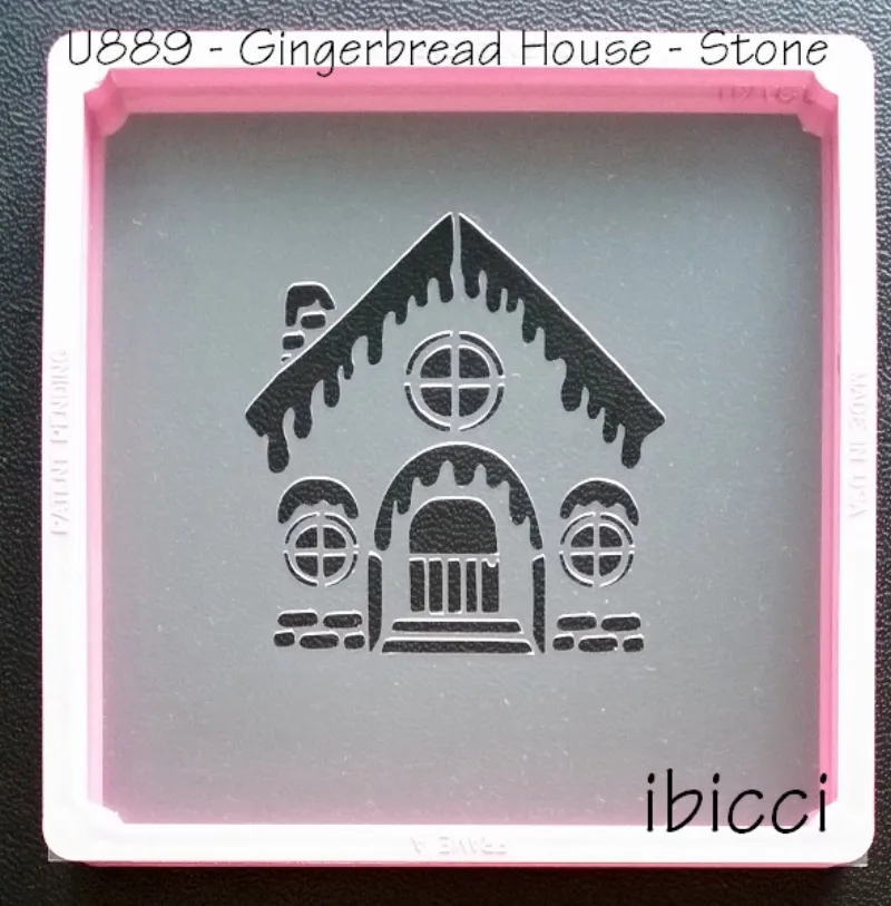 Christmas Gingerbread House stencil - Stone