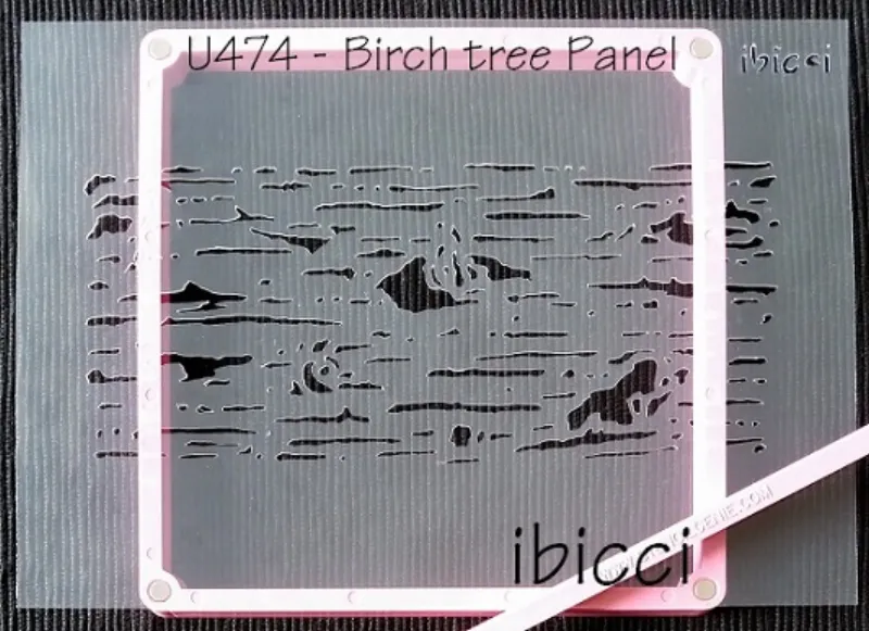 ibicci Birch tree Panel Stencil - Cookie size