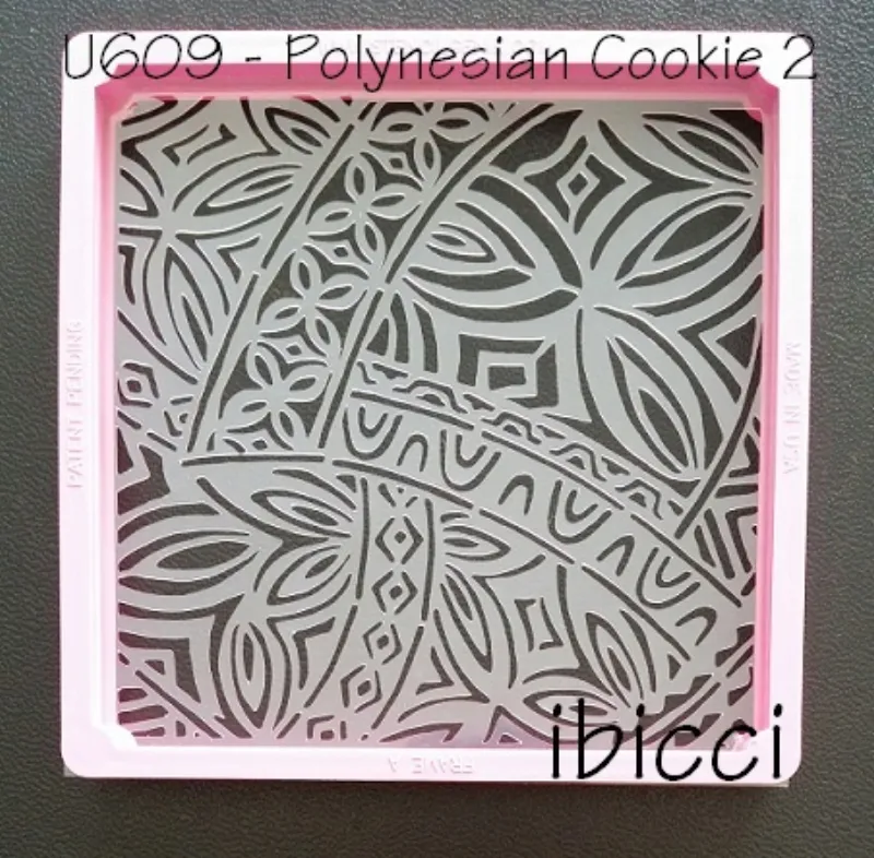 Polynesian Wedding Cookie panel stencil #2