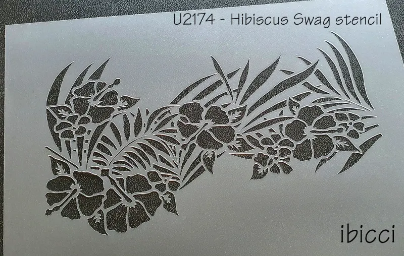 ibicci Hibiscus Swag stencil - larger sizes as per listing