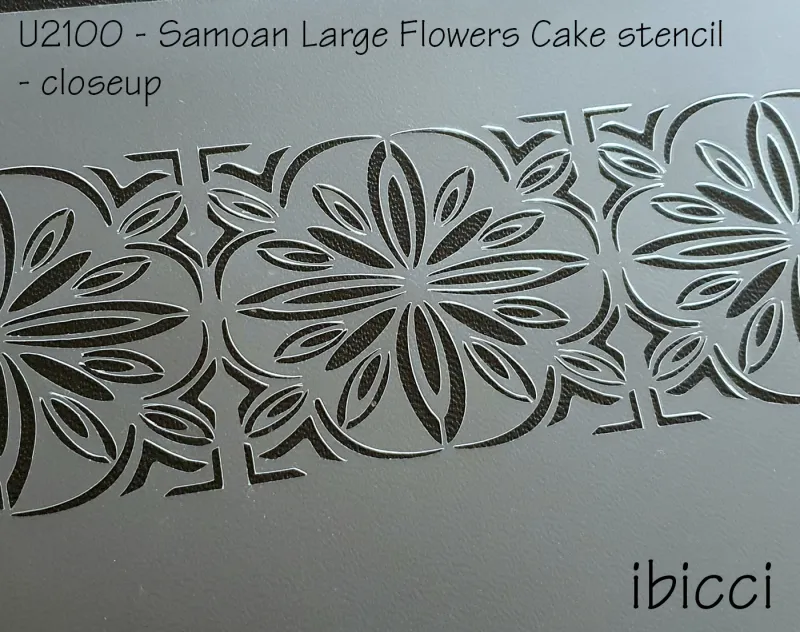 ibicci Samoan Large Flowers Cake Stencil  closeup