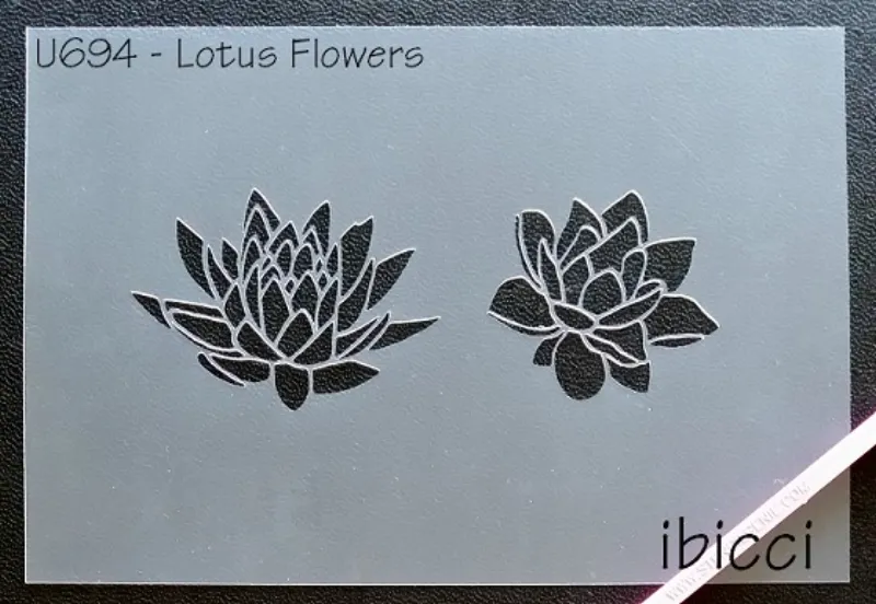 ibicci Lotus Flowers stencil