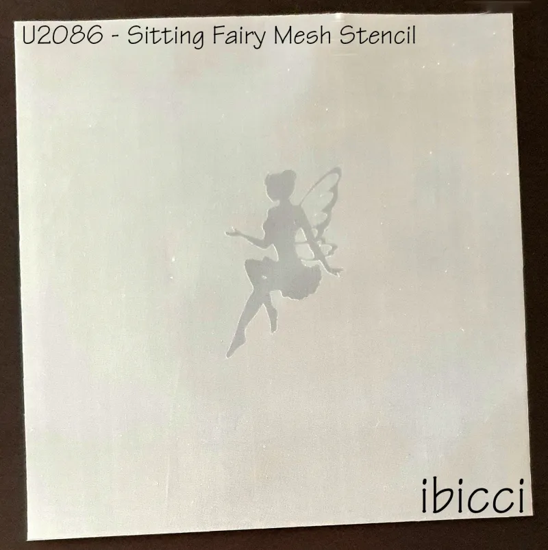 U2086 - ibicci Sitting Fairy mesh stencil